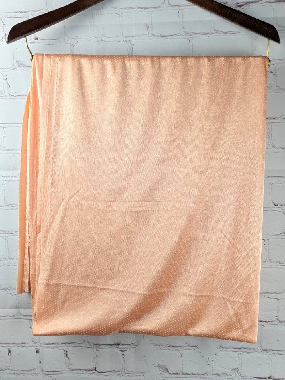 Vintage Polka Dot Peach Silk-Like Fabric
